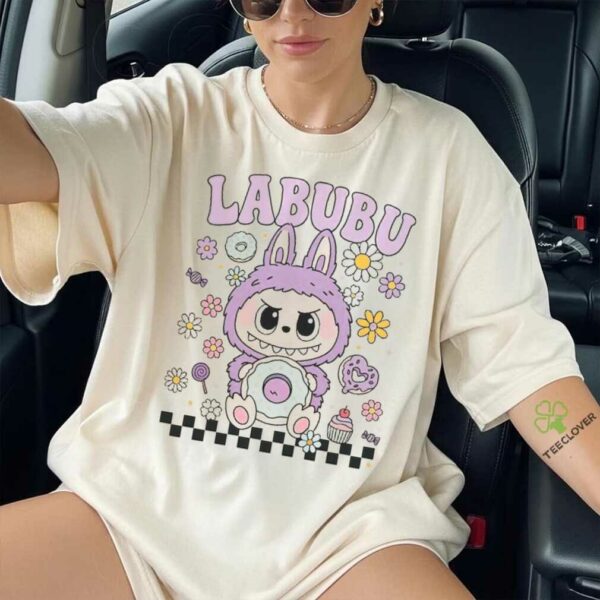 Floral Labubu Donut Pastel Cartoon Character Shirt