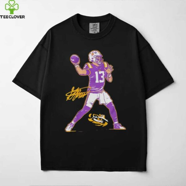 Garrett Nussmeier LSU Tigers football superstar pose signature graphic shirt