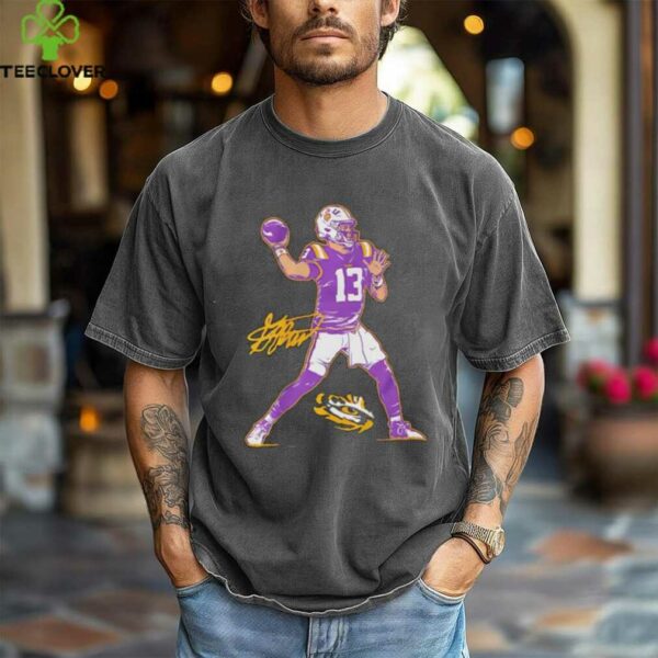 Garrett Nussmeier LSU Tigers football superstar pose signature graphic shirt