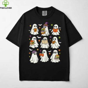 Ghost Book Reading Halloween Reader Teacher Cute Shirt