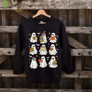 Ghost Book Reading Halloween Reader Teacher Cute Shirt