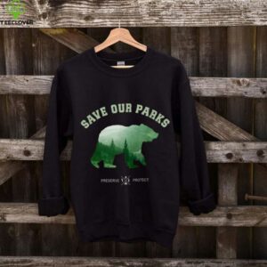 Green Bear Silhouette Forest Preserve Protect Nature Art shirt