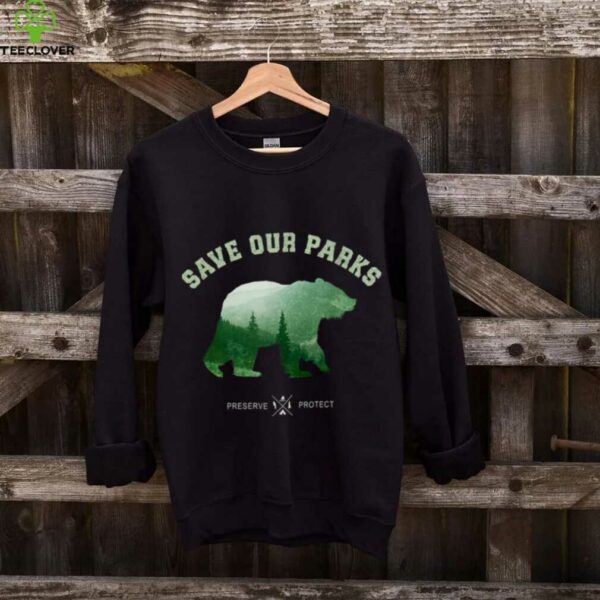Green Bear Silhouette Forest Preserve Protect Nature Art shirt