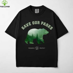 Green Bear Silhouette Forest Preserve Protect Nature Art shirt