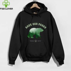 Green Bear Silhouette Forest Preserve Protect Nature Art shirt