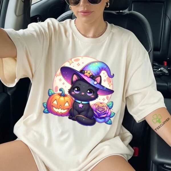 Halloween Cat Kitten Witch Cute Lazy Costume Shirt