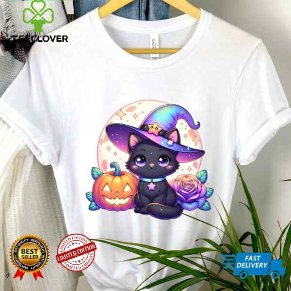 Halloween Cat Kitten Witch Cute Lazy Costume Shirt