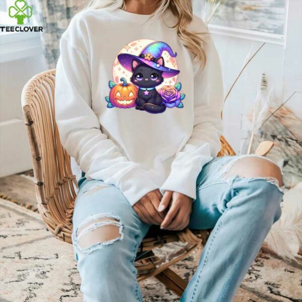 Halloween Cat Kitten Witch Cute Lazy Costume Shirt