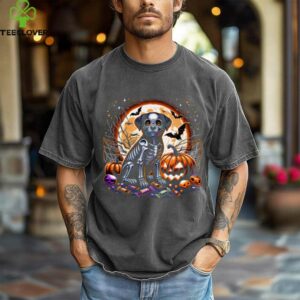 Halloween Skeleton Dog Spooky Animal Girls Graphic Shirt