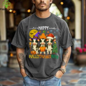 Happy Hallothanksmas Moo Cow Lover Holiday Mashup Shirt