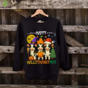 Happy Hallothanksmas Moo Cow Lover Holiday Mashup Shirt
