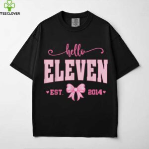 Hello Eleven Est 2014 Coquette Bow 11th Birthday Girl Shirt