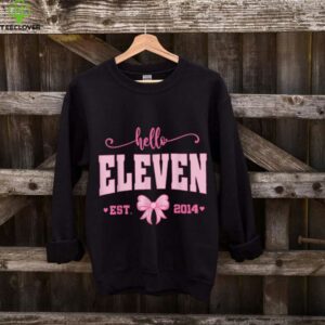 Hello Eleven Est 2014 Coquette Bow 11th Birthday Girl Shirt
