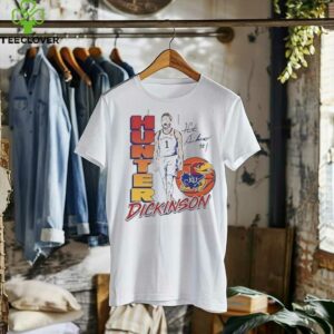 Hunter Dickinson 1 Kansas Jayhawks Basketball player signature shirt