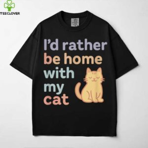 I’D Rather Be Home With My Cat _ Soft Pastel Aesthetic Shirt