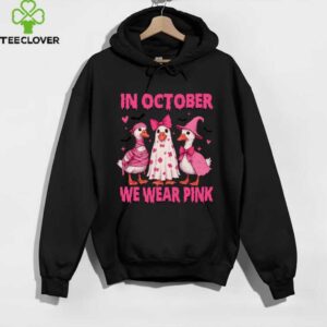 In October We Wear Pink, Goose Breast Cancer, Pink Ribbon Shirt