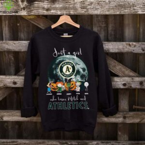 Just a Girl Who Loves Witch and Athletics Oakland A’s Halloween T Shirt