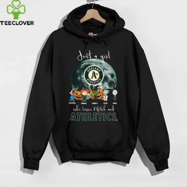 Just a Girl Who Loves Witch and Athletics Oakland A’s Halloween T Shirt