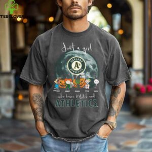 Just a Girl Who Loves Witch and Athletics Oakland A's Halloween T Shirt