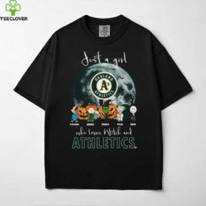 Just a Girl Who Loves Witch and Athletics Oakland A's Halloween T Shirt