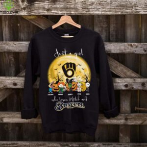 Just a Girl Who Loves Witch and Brewers Halloween T Shirt