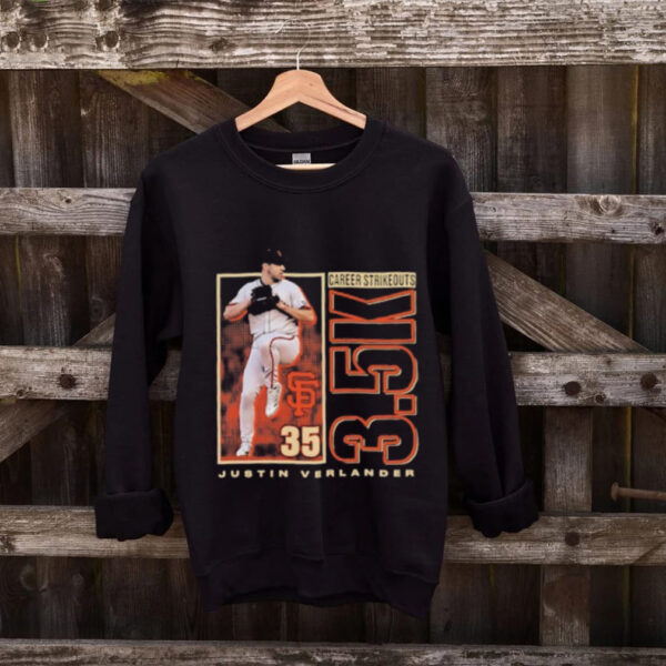 Justin Verlander 35 San Francisco Giants 3500 Career Strikeouts shirt