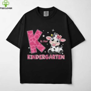K Is For Kindergarten Back To School Teacher Cute Cow Lover Raglan Baseball Tee Shirt