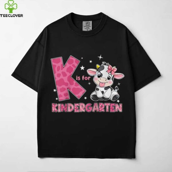 K Is For Kindergarten Back To School Teacher Cute Cow Lover Raglan Baseball Tee Shirt