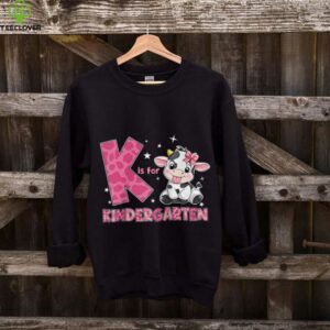K Is For Kindergarten Back To School Teacher Cute Cow Lover Raglan Baseball Tee Shirt