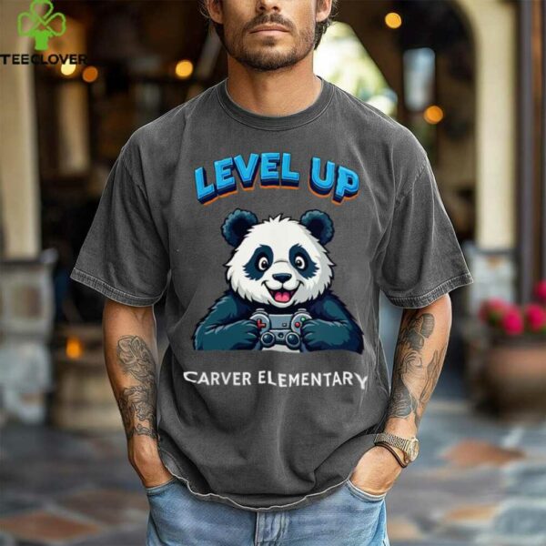 Level Up Panda Bear Gaming Eletary Design Shirt