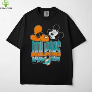Miami Dolphins Mickey at Quarterback Disney Vintage Football T Shirt