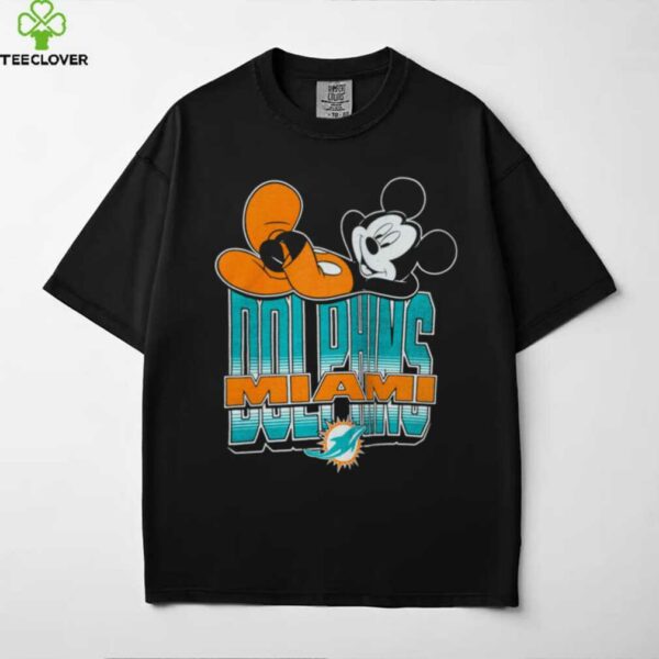 Miami Dolphins Mickey at Quarterback Disney Vintage Football T Shirt