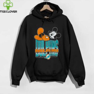 Miami Dolphins Mickey at Quarterback Disney Vintage Football T Shirt