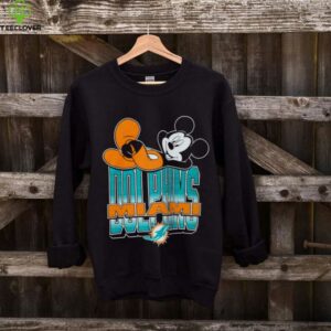 Miami Dolphins Mickey at Quarterback Disney Vintage Football T Shirt