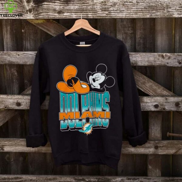 Miami Dolphins Mickey at Quarterback Disney Vintage Football T Shirt