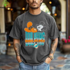 Miami Dolphins Mickey at Quarterback Disney Vintage Football T Shirt
