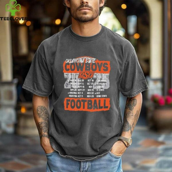 Official Oklahoma State Cowboys 2025 Football Schedule T shirt