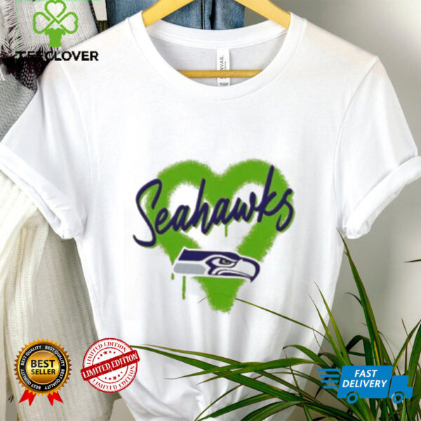 Official Seattle Seahawks Spray Heart Boxy T Shirt
