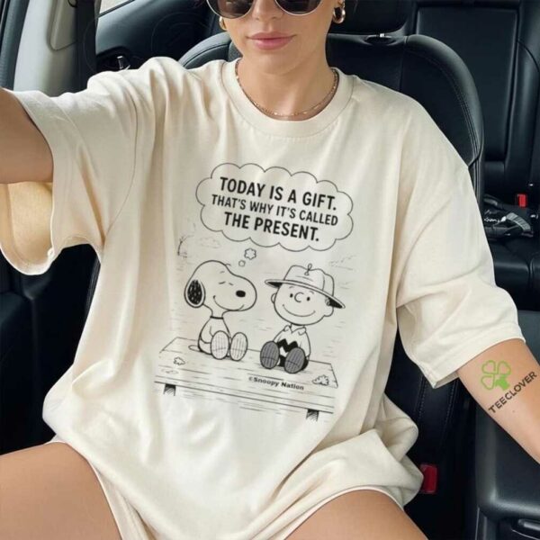 Official Snoopy And Charlie Brown Today Is A Gift That’s Why It’s Called The Present Shirt