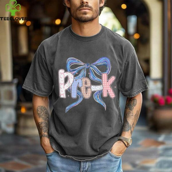 Pre K Preppy Floral Coquette Bow Girly Back To School Shirt