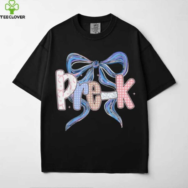Pre K Preppy Floral Coquette Bow Girly Back To School Shirt