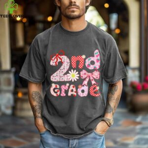 Preppy Back To School Strawberry Coquette 2nd Grade Teacher Shirt