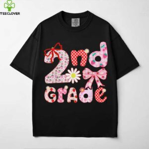 Preppy Back To School Strawberry Coquette 2nd Grade Teacher Shirt