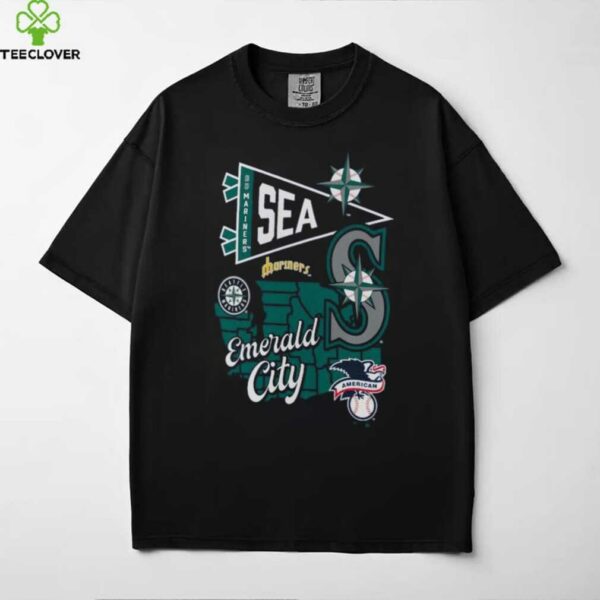 Profile Navy Seattle Mariners Big & Tall Split Zone T Shirt