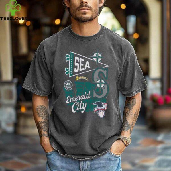 Profile Navy Seattle Mariners Big & Tall Split Zone T Shirt