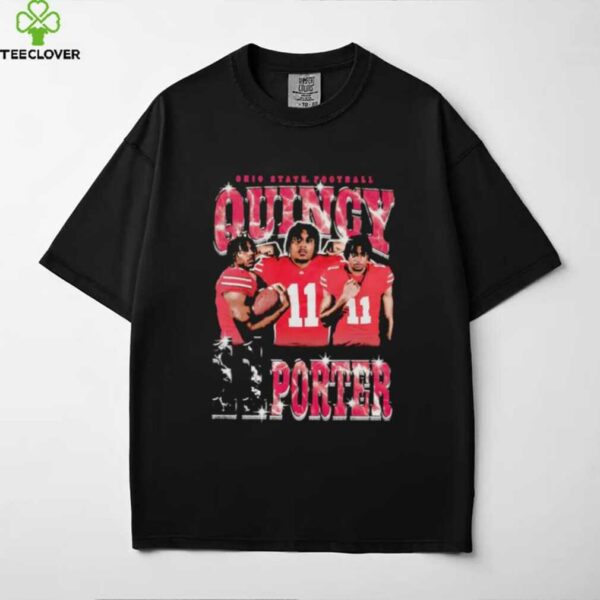 Quincy Porter picture collage Ohio State football shirt