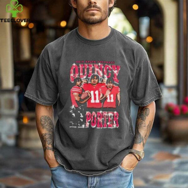 Quincy Porter picture collage Ohio State football shirt