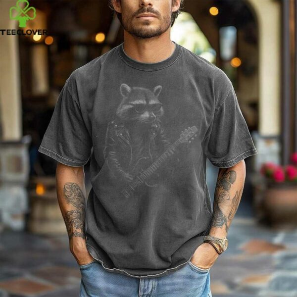 Raccoon Playing Guitar Rock Music Animal Lover Shirt