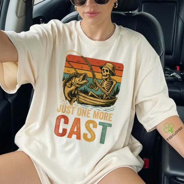 Retro Fishing Skeleton Fish Fisherman Bass Fishing Shirt