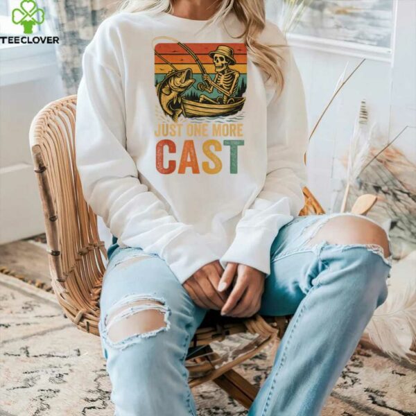 Retro Fishing Skeleton Fish Fisherman Bass Fishing Shirt